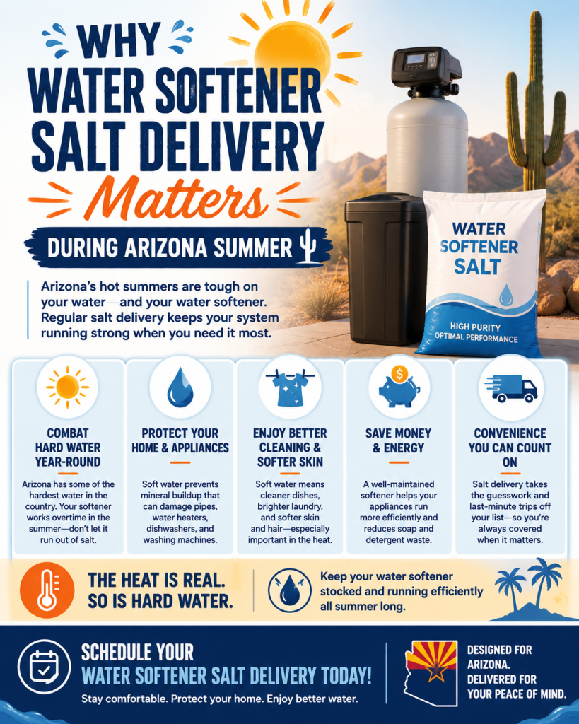 Why Water Softener Salt Delivery Matters During Arizona Summer