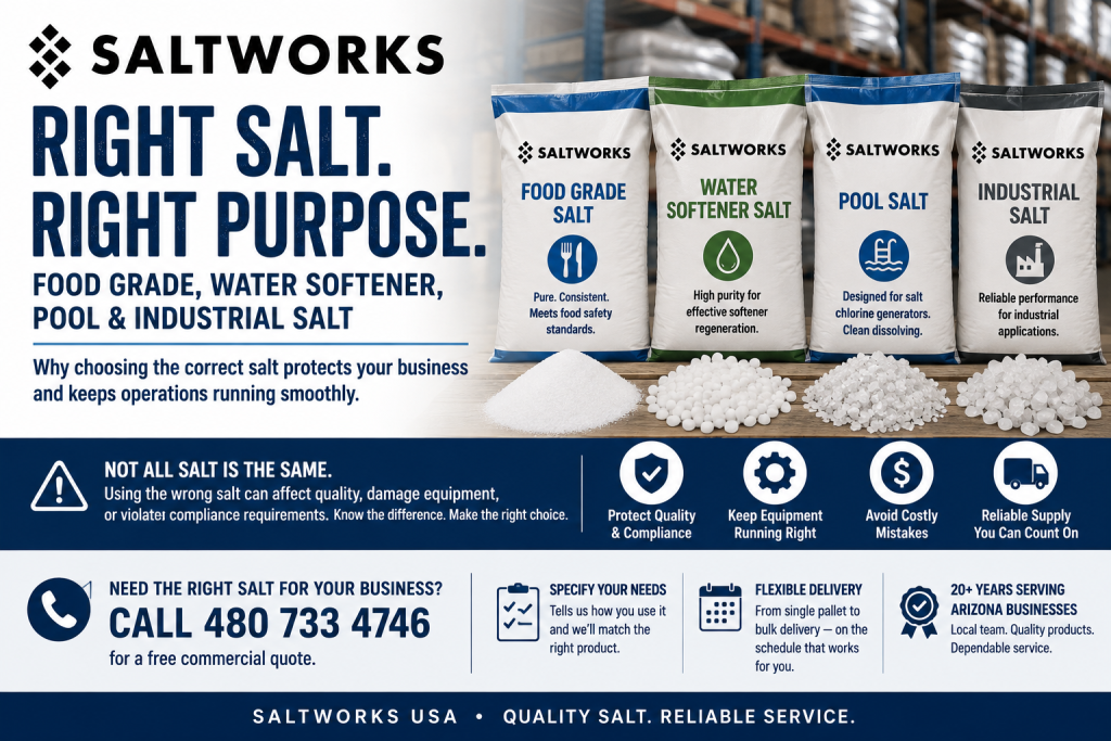 Learn why food grade salt and water softener salt need specifications, storage and purchasing controls.